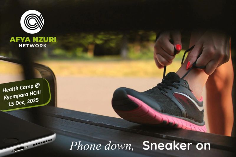 Phone down, sneakers on